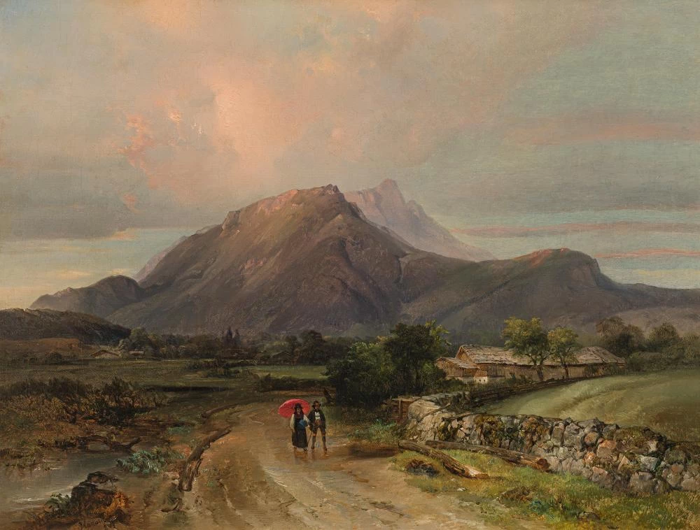 Paesaggio con viandanti 1847